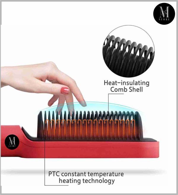 Electric Professional Hair Straightening Brush hqt-909b (Random Colour)