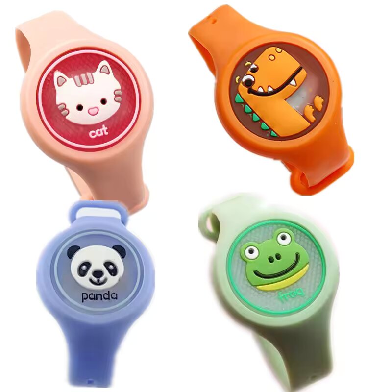 Mosquito Repellent Bracelet Cartoon Luminous - Children's Watch Portable Flash Mosquito Repellent Button Anti Mosquito Watch