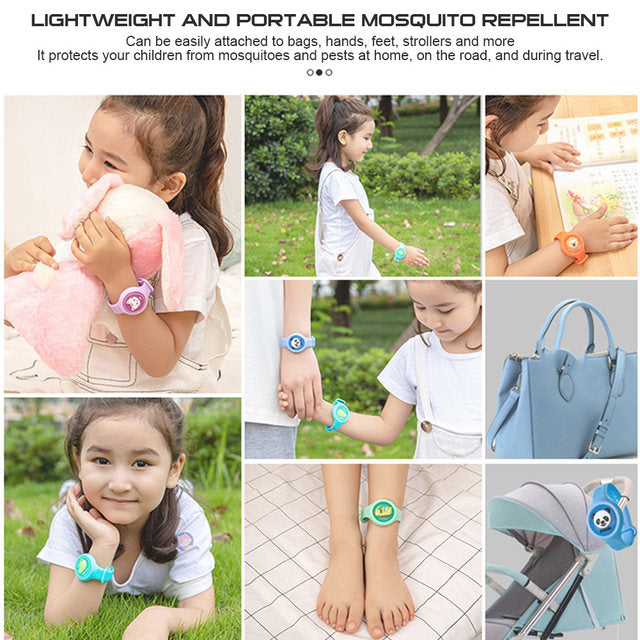 Mosquito Repellent Bracelet Cartoon Luminous - Children's Watch Portable Flash Mosquito Repellent Button Anti Mosquito Watch