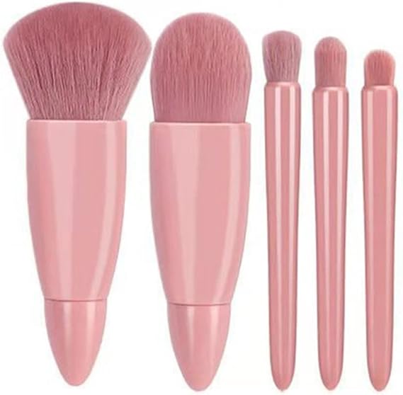 5 Pieces Soft Fluffy Makeup Brush Set With Mirror