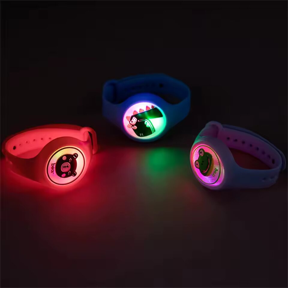 Mosquito Repellent Bracelet Cartoon Luminous - Children's Watch Portable Flash Mosquito Repellent Button Anti Mosquito Watch