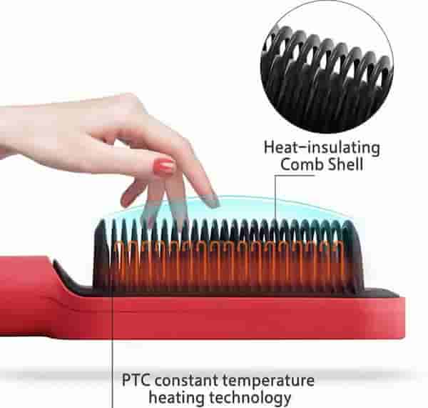 Electric Professional Hair Straightening Brush hqt-909b (Random Colour)