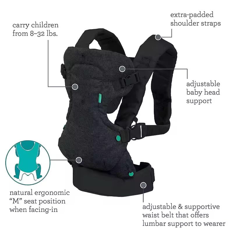 Infantino The Flip 4-in-1 Unique Baby Carrier’s - Baby Carrier Backpack Baby Bag Newborn - Comfortable Baby Carrier