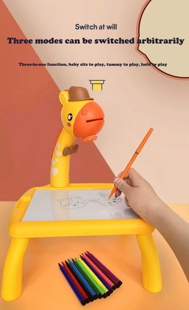 Giraffe Writing Board Projection Drawing Desk Learning LED Projector Art Table Toy Multifunctional Giraffe