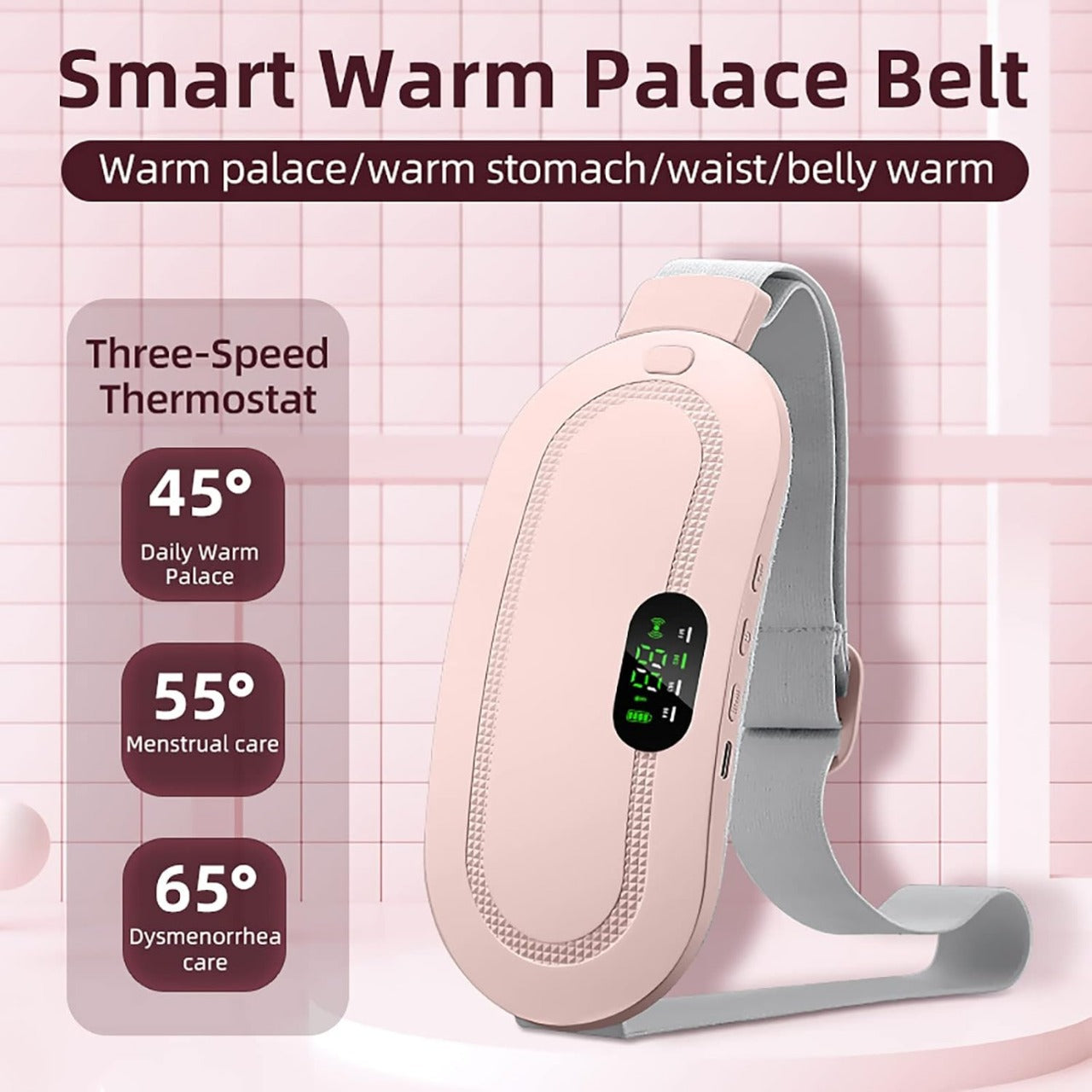 Digital Period Pad Heating And Vibrating For Healing Period Cramps – Women’s Care Pin Relief With 3 Heat Levels And 4 Mode