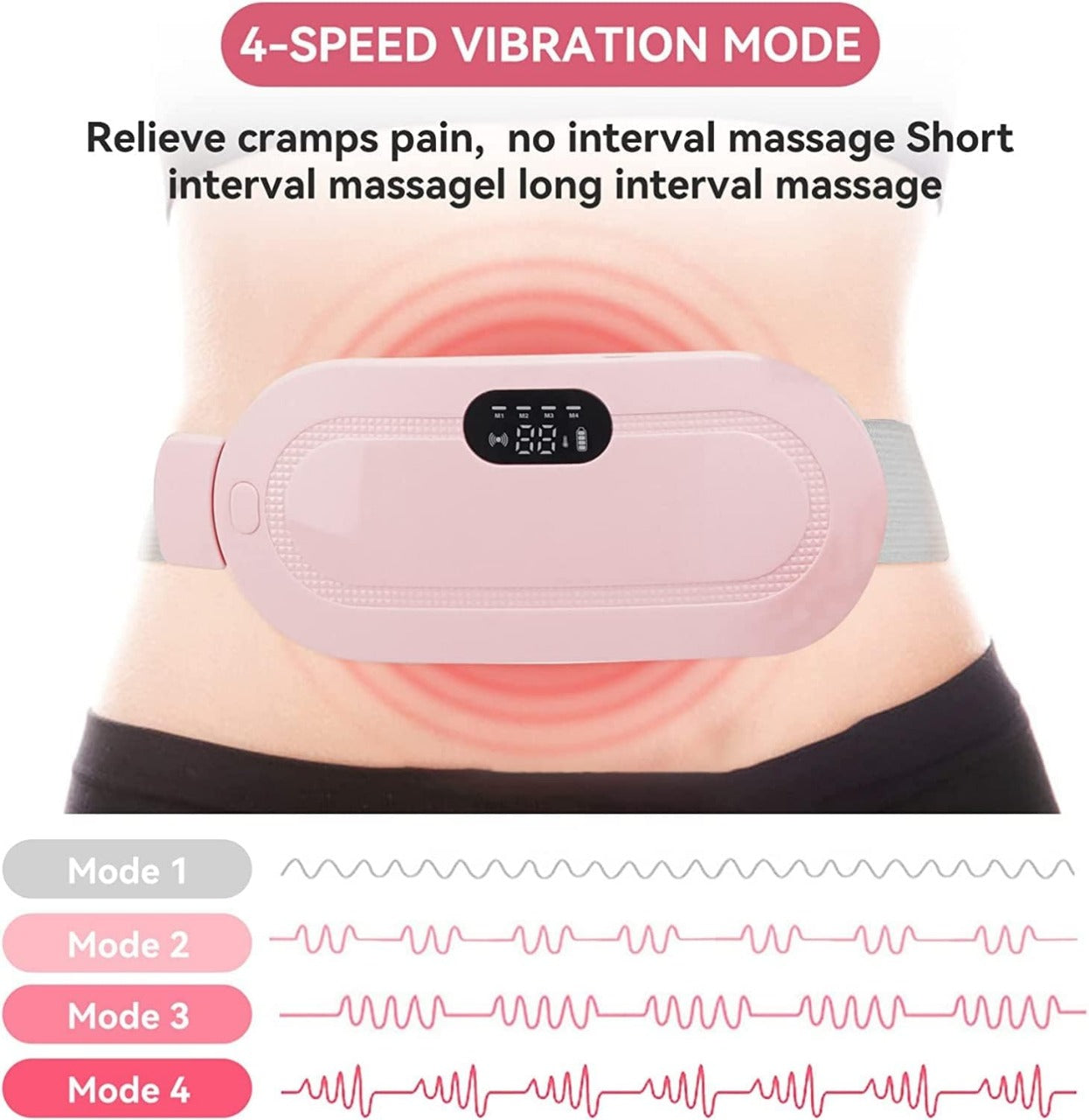 Digital Period Pad Heating And Vibrating For Healing Period Cramps – Women’s Care Pin Relief With 3 Heat Levels And 4 Mode