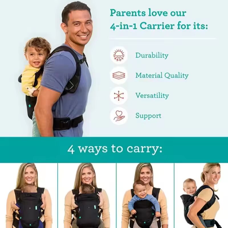 Infantino The Flip 4-in-1 Unique Baby Carrier’s - Baby Carrier Backpack Baby Bag Newborn - Comfortable Baby Carrier