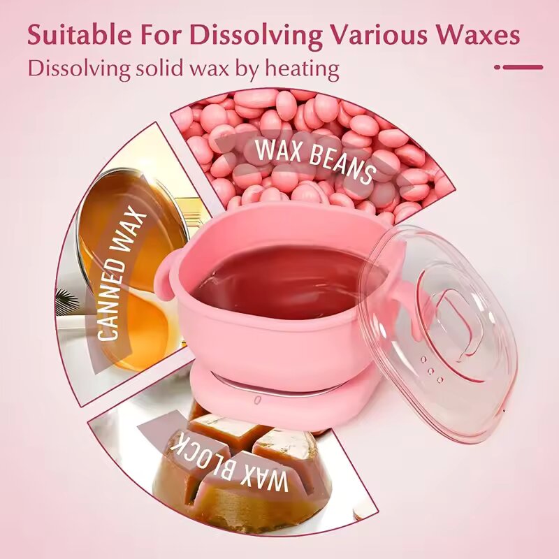 Foldable Wax Heater Hair Removal Wax Machine Portable Silicone Wax Warmer SPA Body Epilator Paraffin Wax Pot 400ML