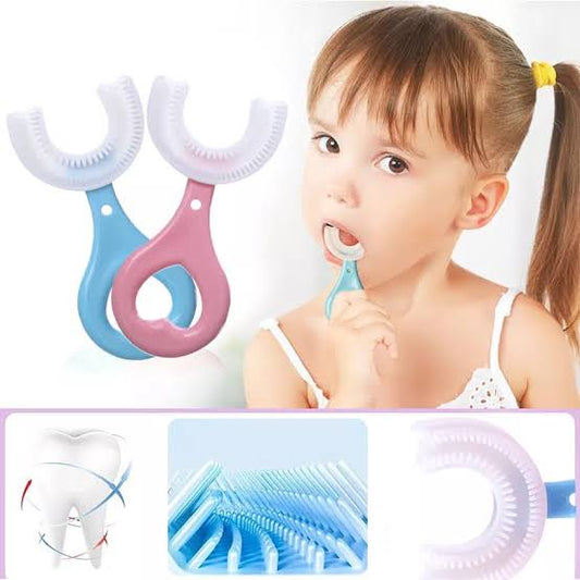 Pack of 2 Baby Toothbrush U-shaped Children Toothbrush 360 Degree Teethers Baby Brush Silicone Kids Teeth Oral Care Cleaning