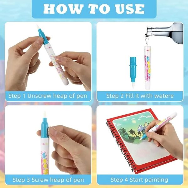 Magic Water Book Painting Drawing Coloring Board Book