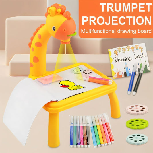 Giraffe Writing Board Projection Drawing Desk Learning LED Projector Art Table Toy Multifunctional Giraffe