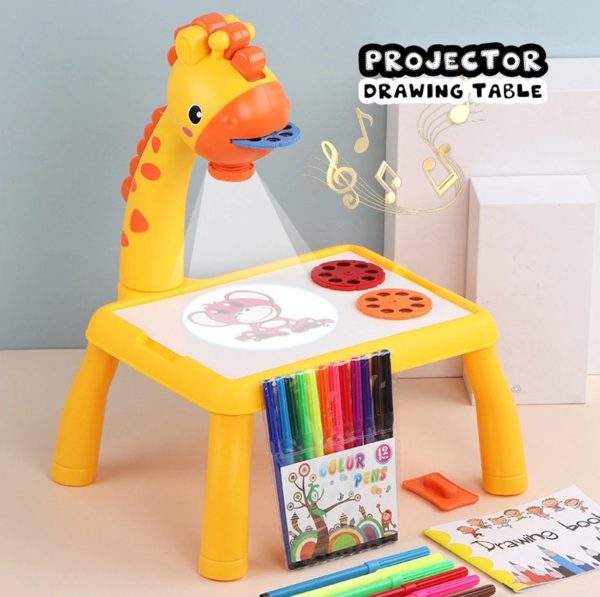Giraffe Writing Board Projection Drawing Desk Learning LED Projector Art Table Toy Multifunctional Giraffe