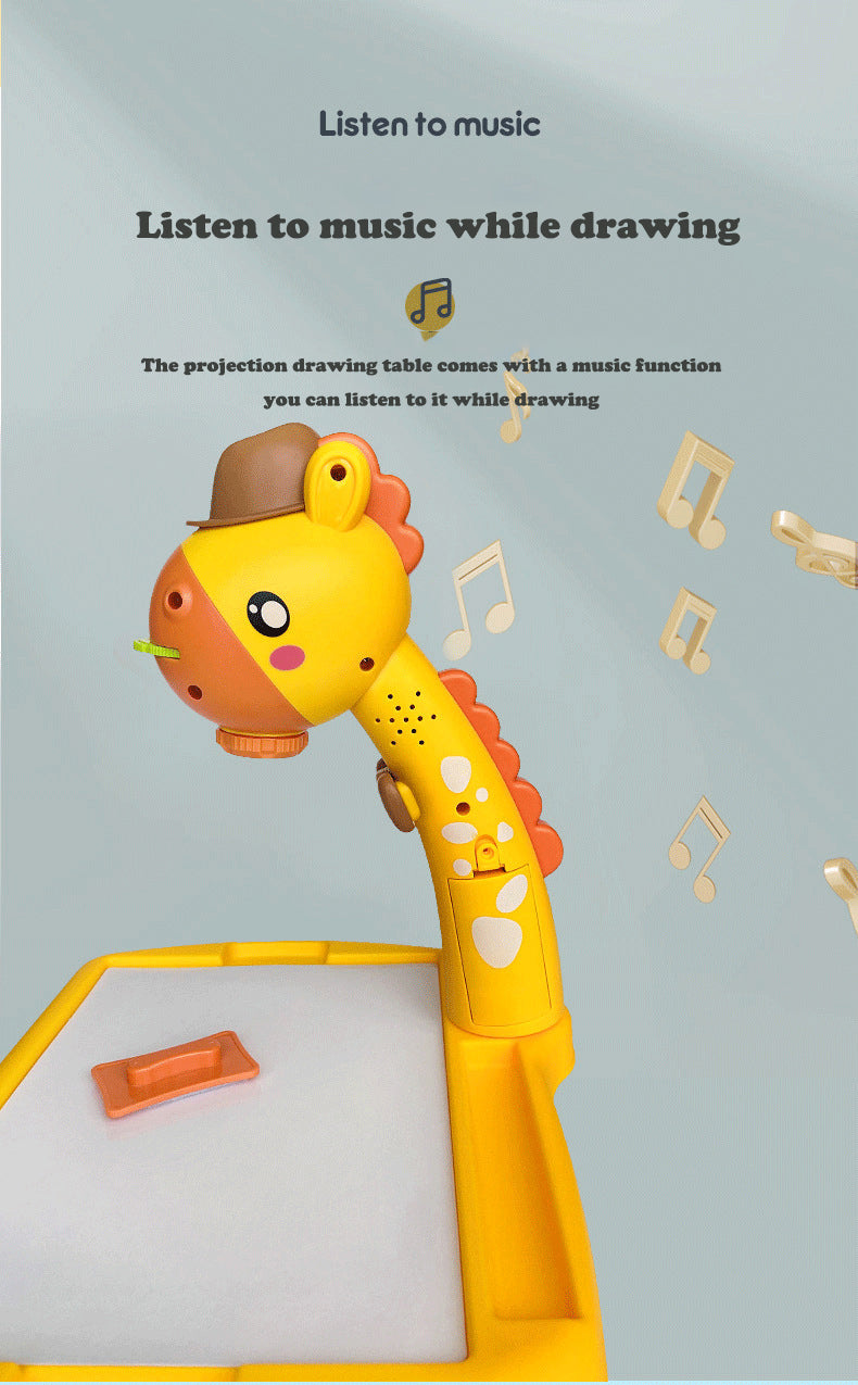 Giraffe Writing Board Projection Drawing Desk Learning LED Projector Art Table Toy Multifunctional Giraffe