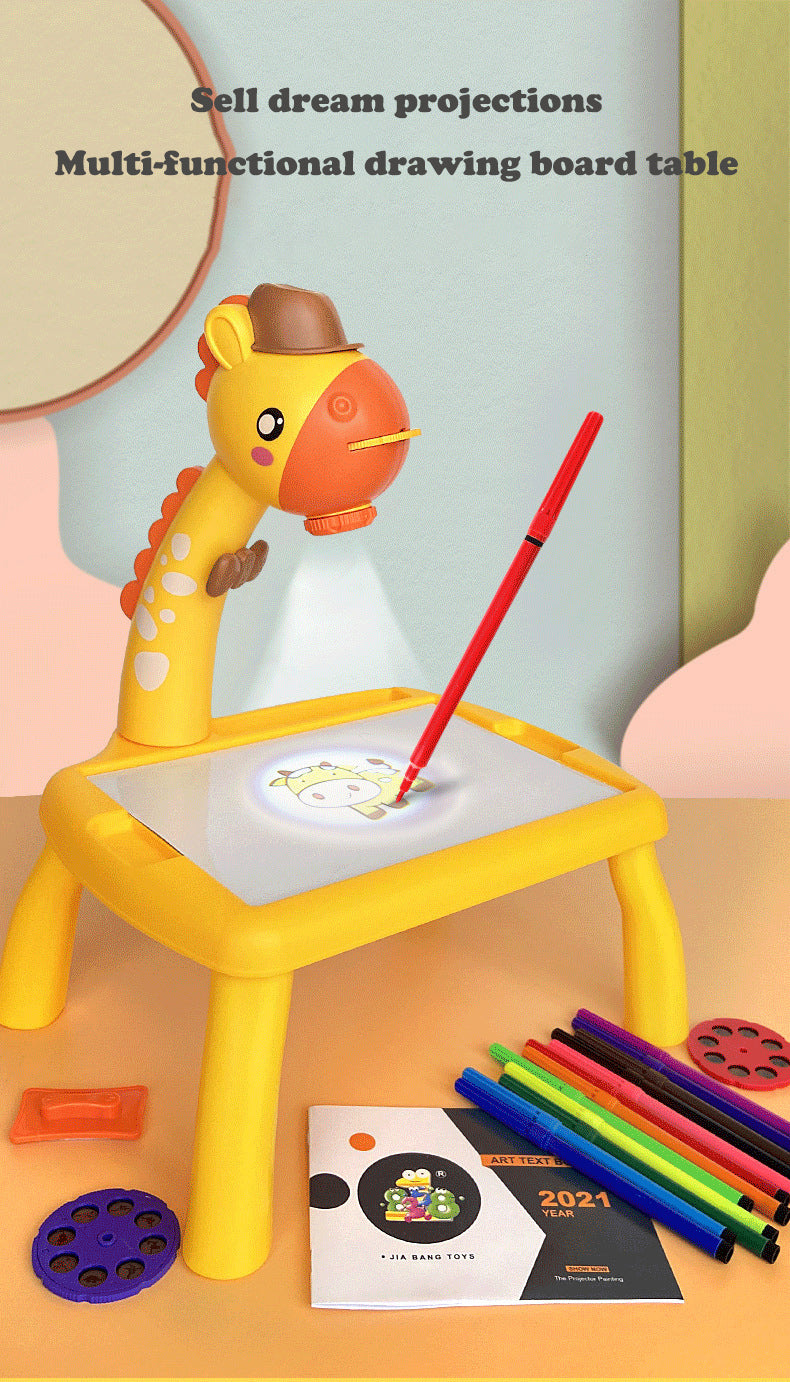 Giraffe Writing Board Projection Drawing Desk Learning LED Projector Art Table Toy Multifunctional Giraffe